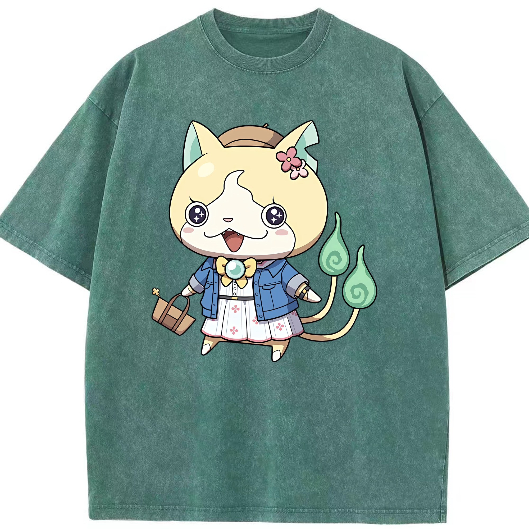 （画像用） 妖怪ウォッチ Yo-kai Watch 綿100% ヴィンテージ風 半袖Tシャツ（フロントプリント）